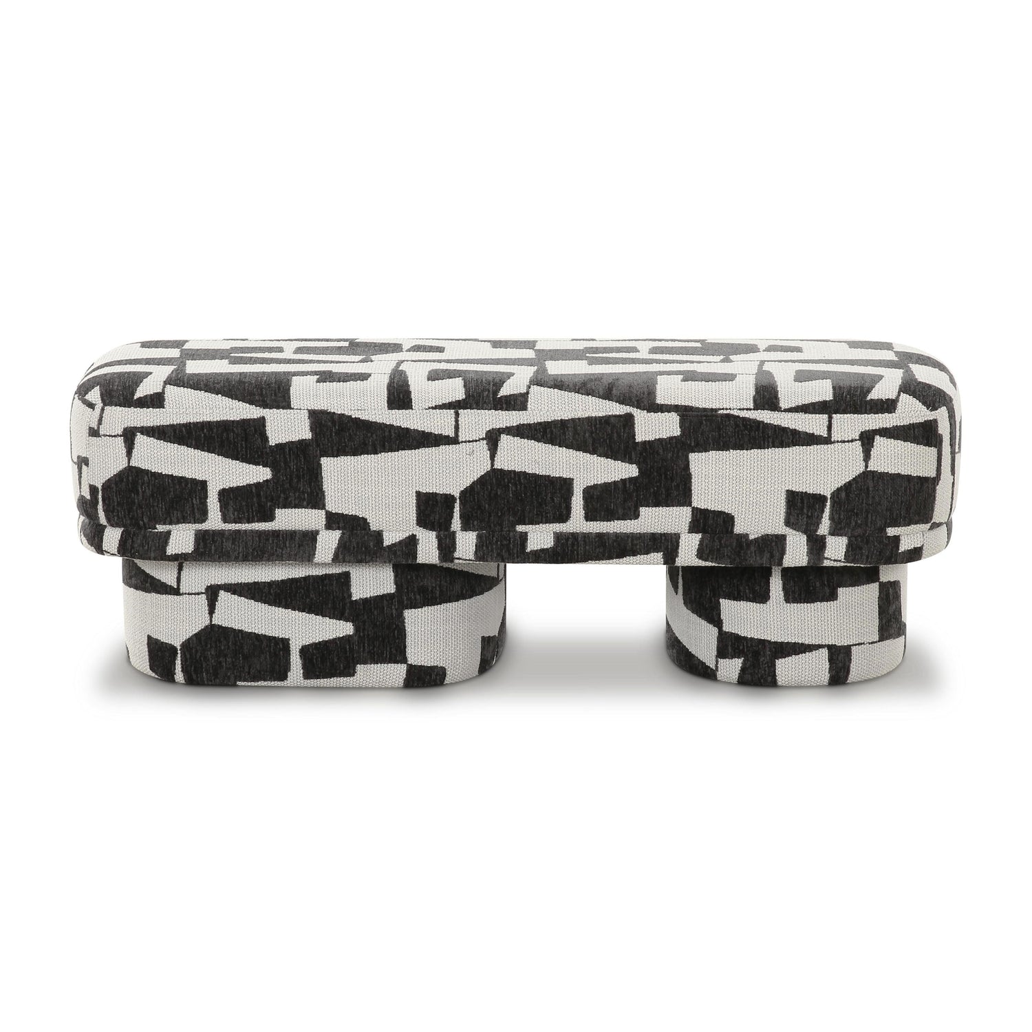 Lena Black and White Jacquard Bench