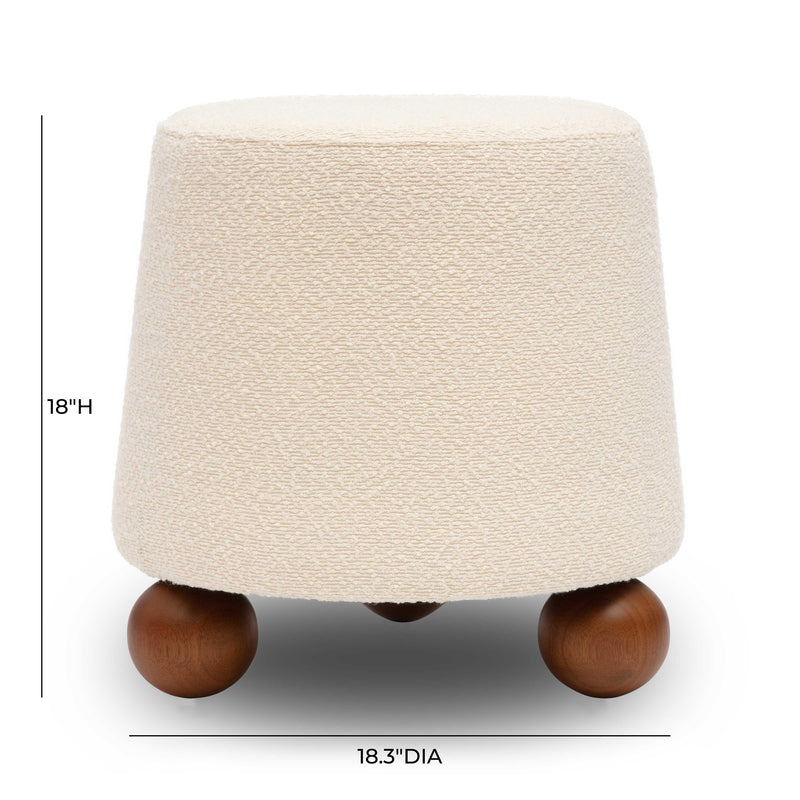 Jaine Cream Boucle Stool