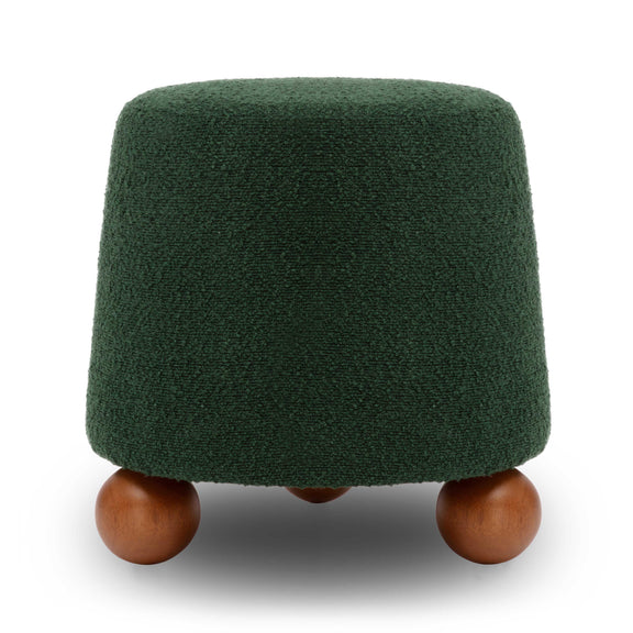 Jaine Forest Green Boucle Stool