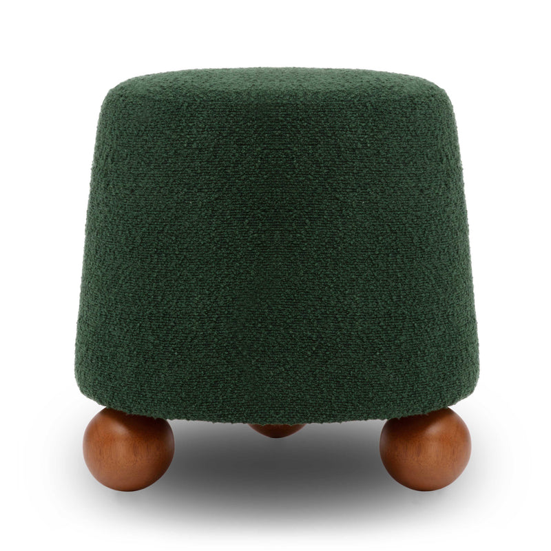 Jaine Forest Green Boucle Stool