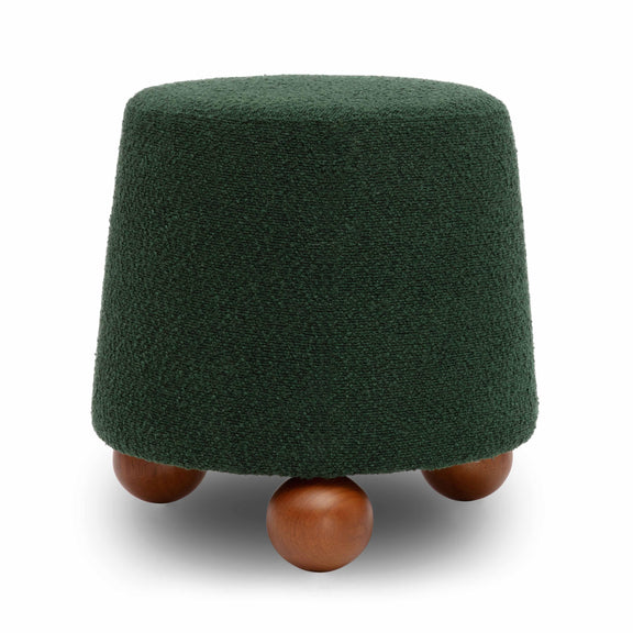 Jaine Forest Green Boucle Stool
