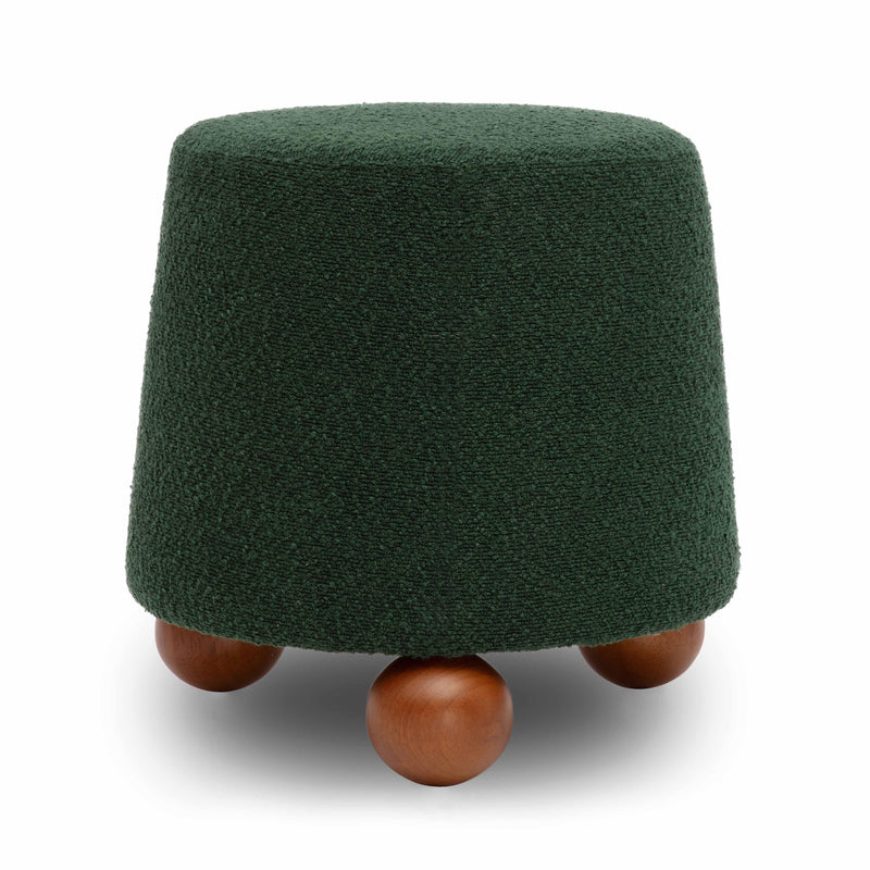Jaine Forest Green Boucle Stool