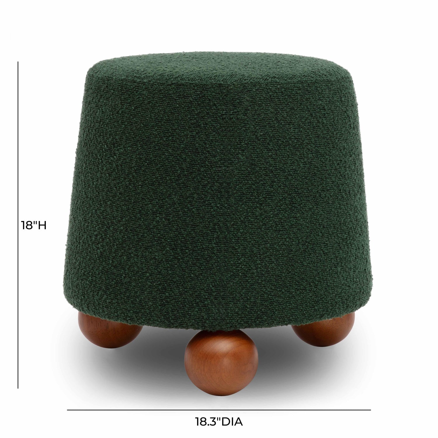 Jaine Forest Green Boucle Stool
