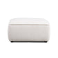 Travie White Sand Performance Corduroy Velvet Ottoman