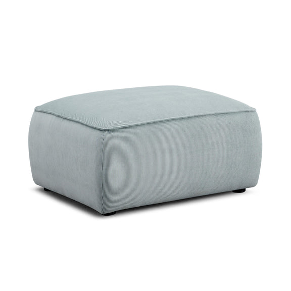 Travie Sea Blue Performance Corduroy Velvet Ottoman