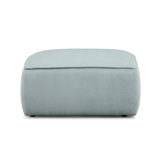 Travie Sea Blue Performance Corduroy Velvet Ottoman