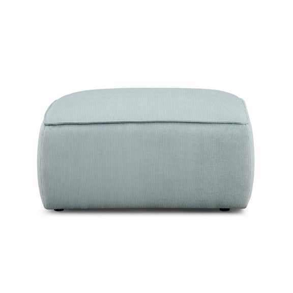 Travie Sea Blue Performance Corduroy Velvet Ottoman