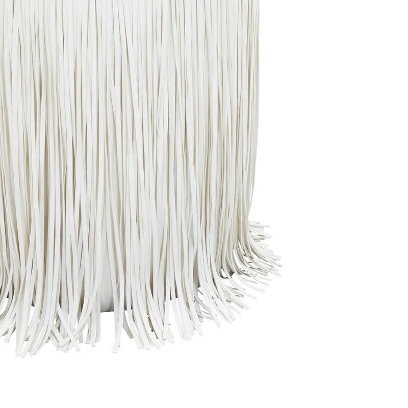 Shag Me Ivory Performance Vegan Leather Ottoman