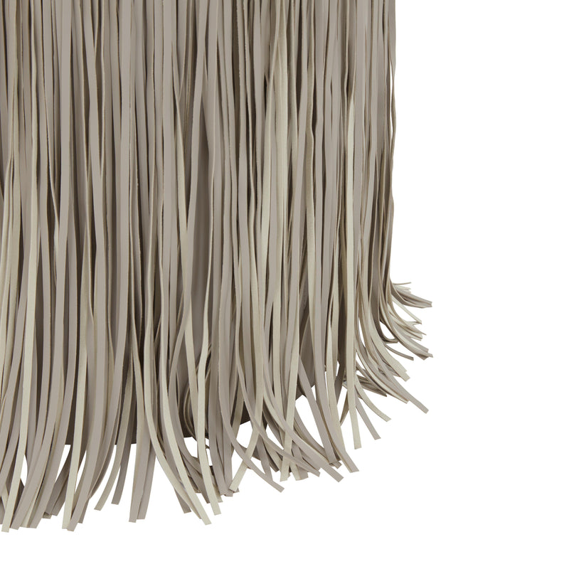 Shag Me Grey Performance Vegan Leather Ottoman