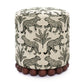 Dex Cream Leopard Jacquard Ottoman