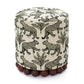 Dex Cream Leopard Jacquard Ottoman
