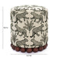 Dex Cream Leopard Jacquard Ottoman