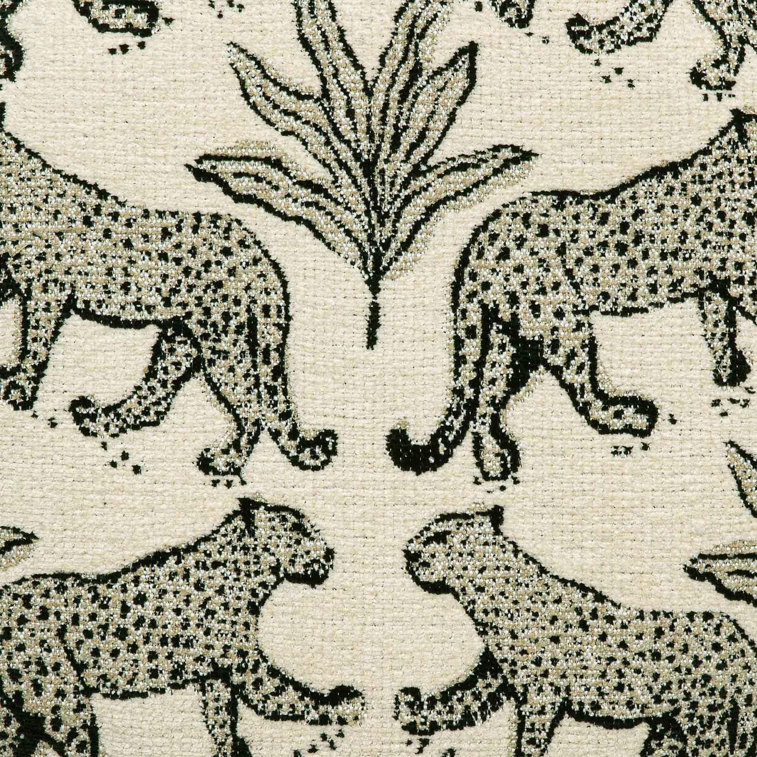 Dex Cream Leopard Jacquard Ottoman