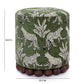 Dex Olive Green Leopard Jacquard Ottoman