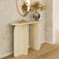 Clementine Faux Travertine Console Table