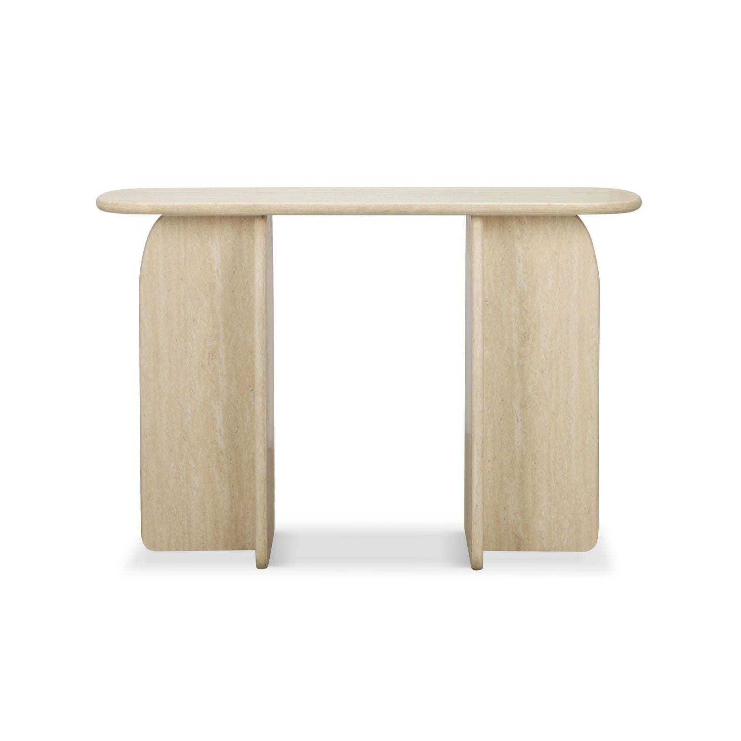 Clementine Faux Travertine Console Table