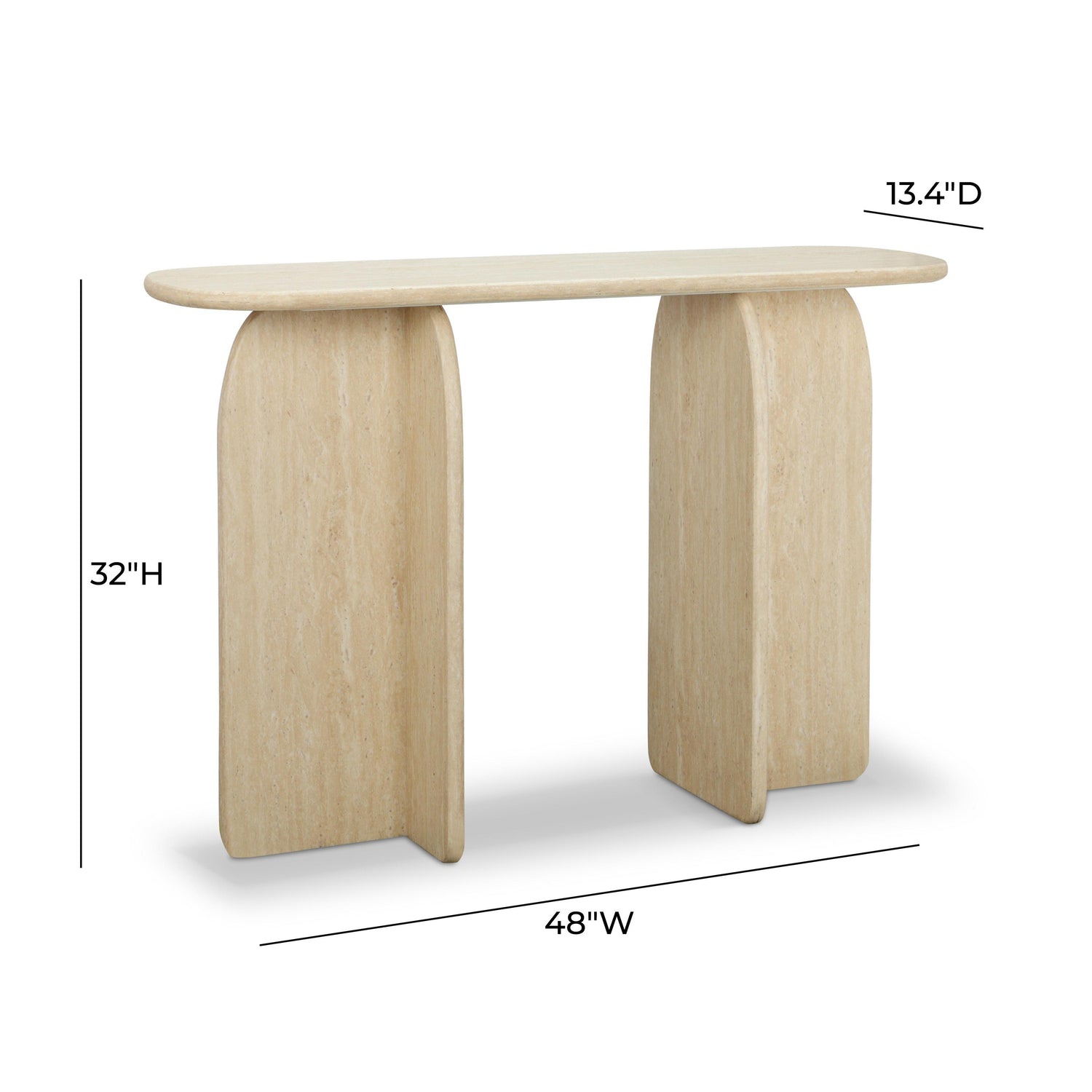 Clementine Faux Travertine Console Table