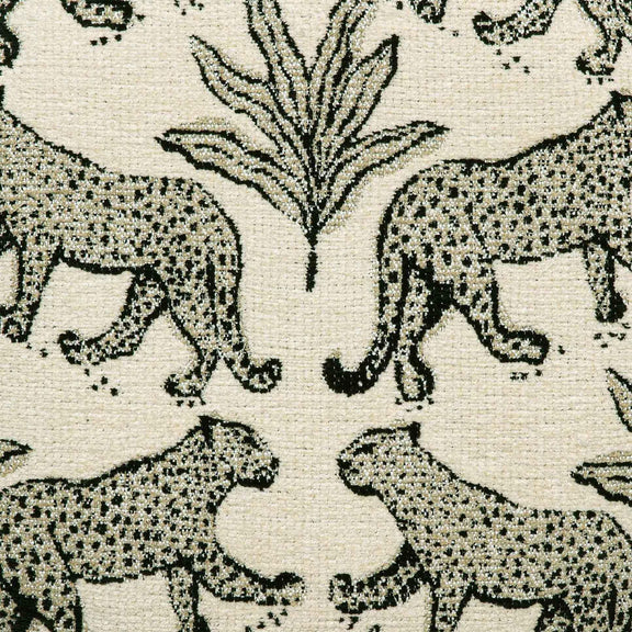 Raji Cream Leopard Jacquard Ottoman