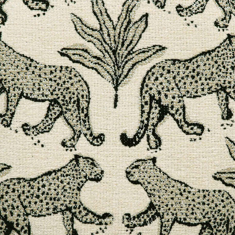 Raji Cream Leopard Jacquard Ottoman