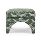 Raji Olive Green Leopard Jacquard Ottoman