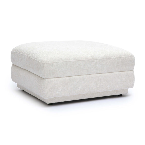 Perry Cream Chenille Modular Ottoman