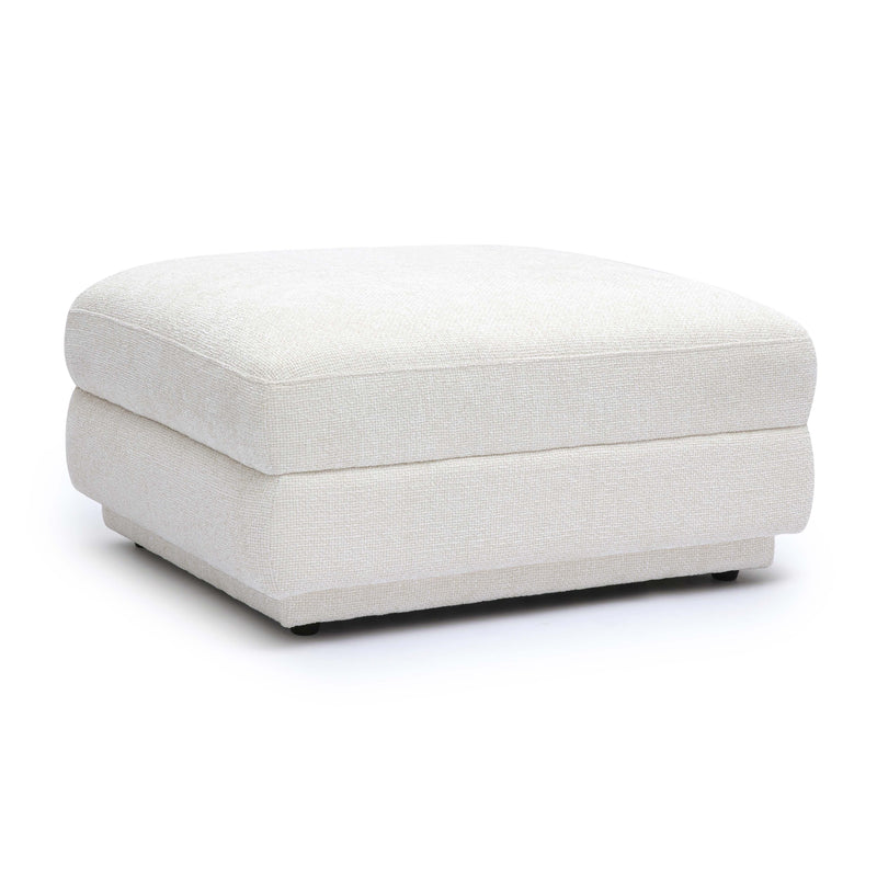 Perry Cream Chenille Modular Ottoman