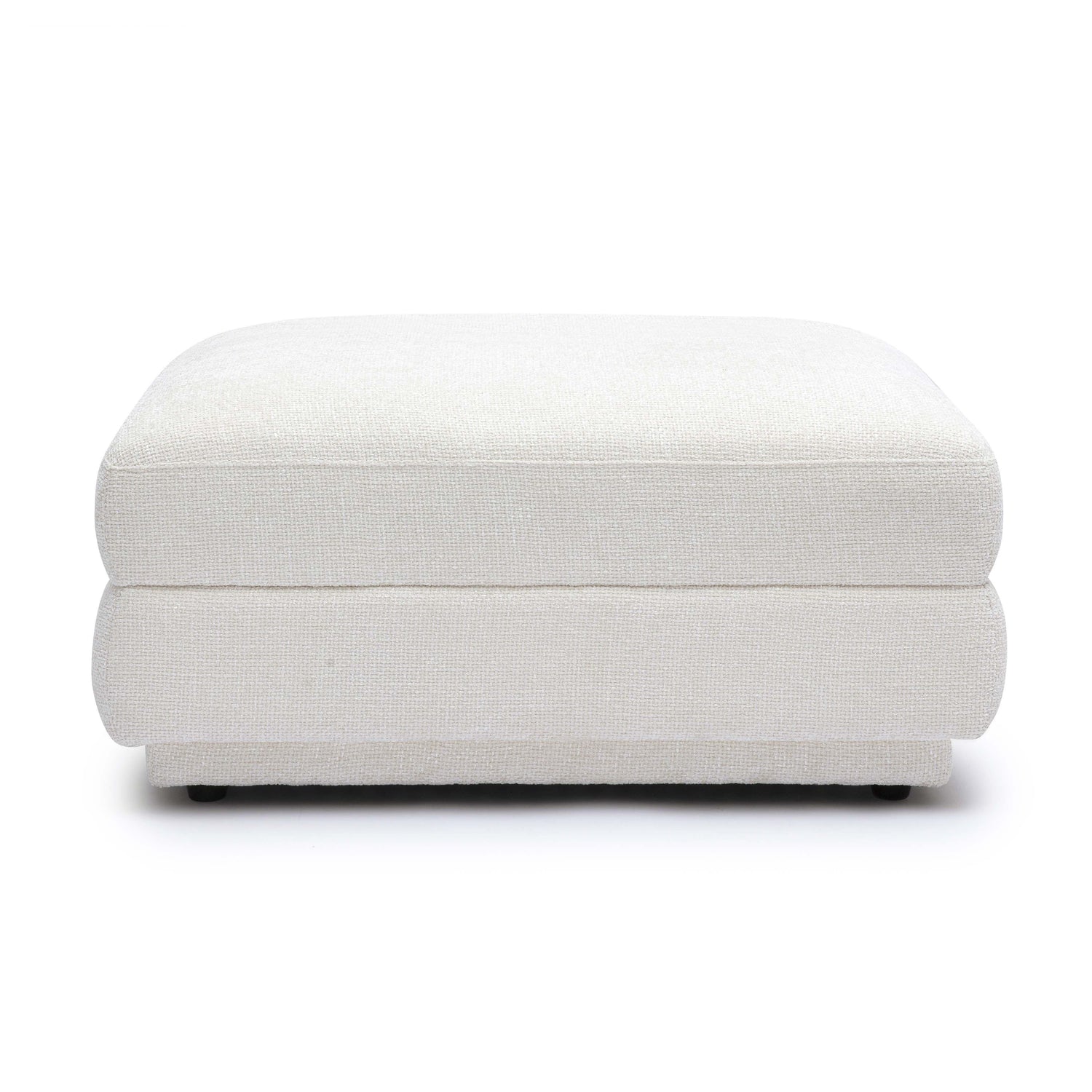 Perry Cream Chenille Modular Ottoman