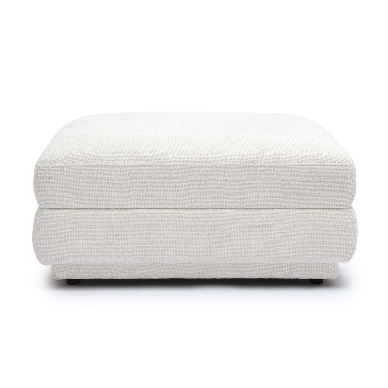 Perry Cream Chenille Modular Ottoman