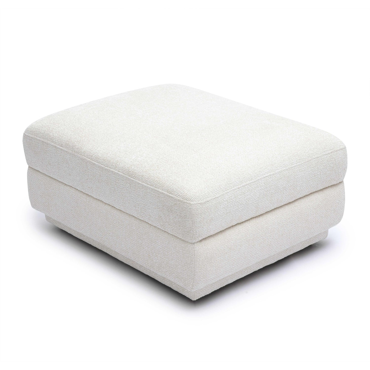 Perry Cream Chenille Modular Ottoman