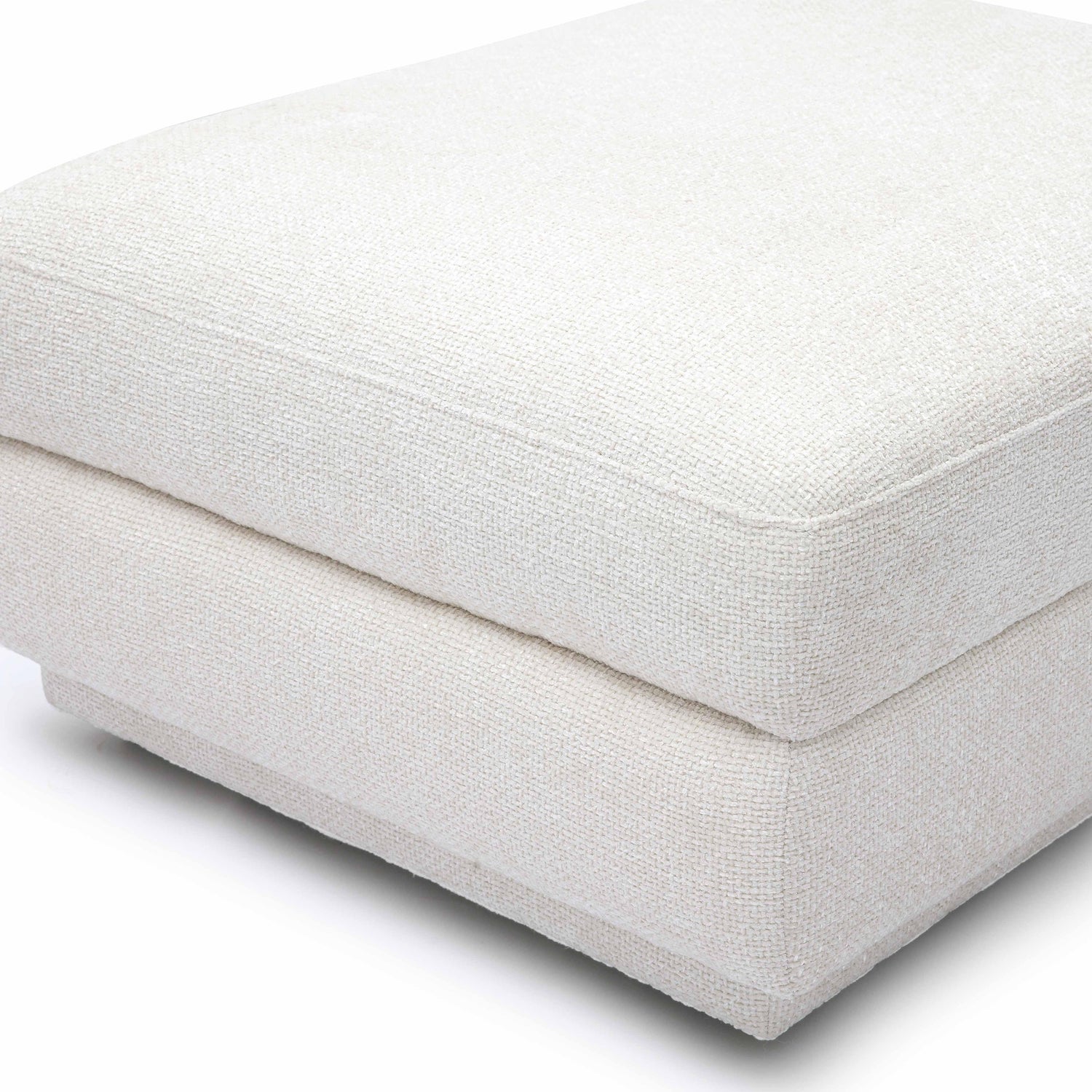 Perry Cream Chenille Modular Ottoman
