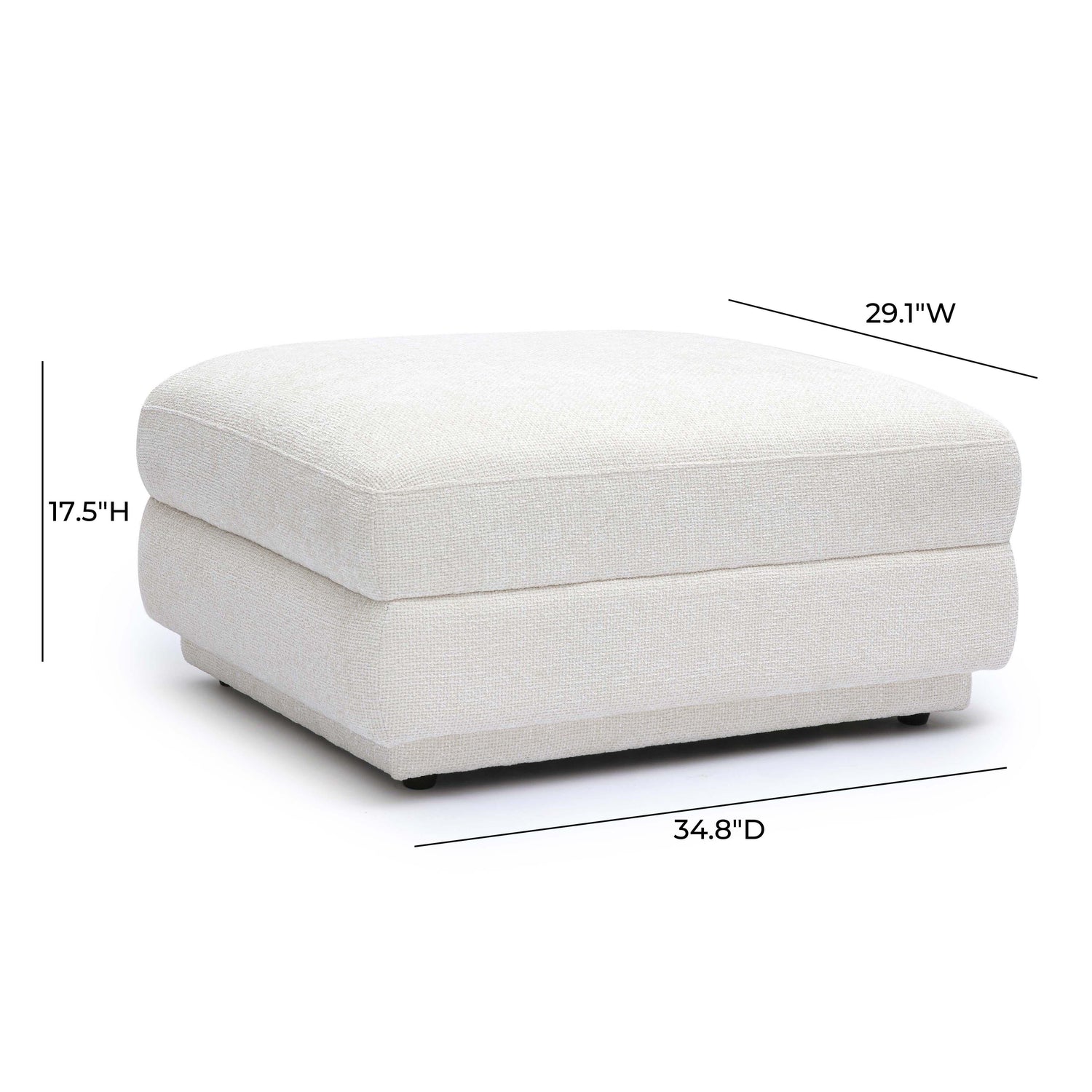 Perry Cream Chenille Modular Ottoman