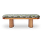 Ollie Olive Green Leopard Jacquard Bench