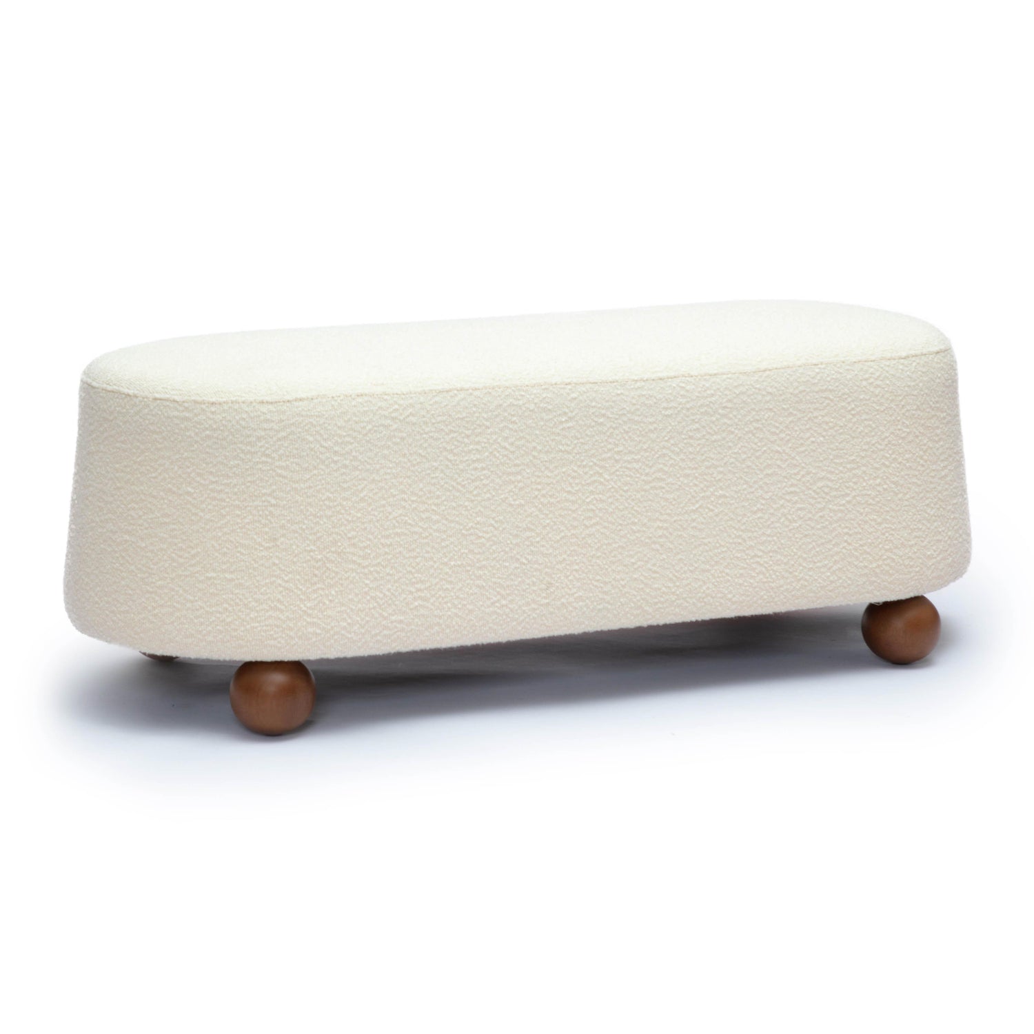 Jaine Cream Boucle Large Ottoman