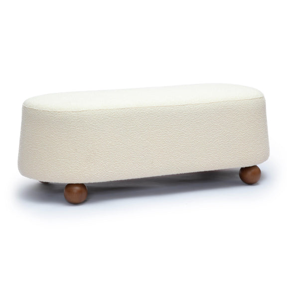 Jaine Cream Boucle Large Ottoman