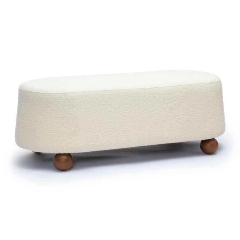 Jaine Cream Boucle Large Ottoman