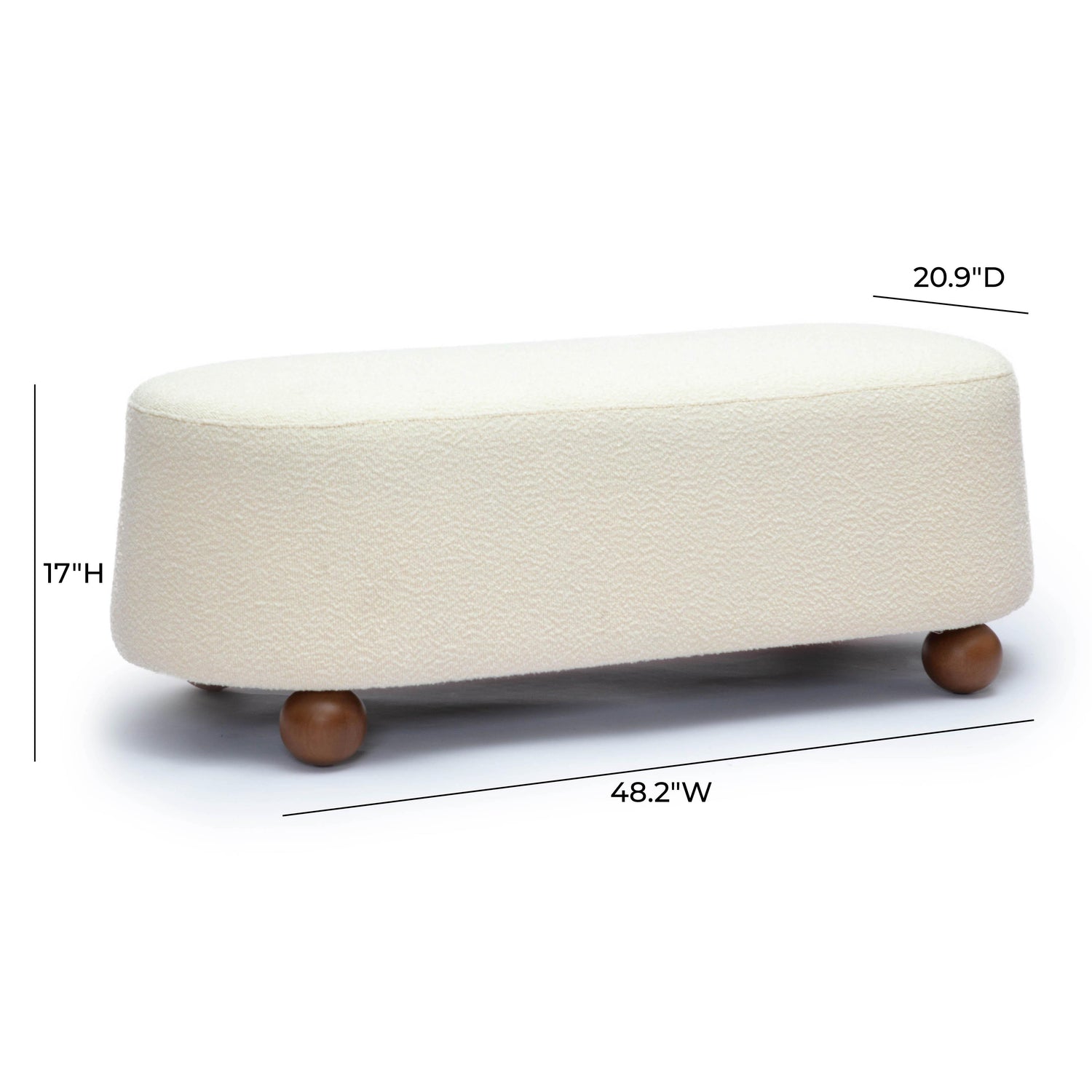 Jaine Cream Boucle Large Ottoman