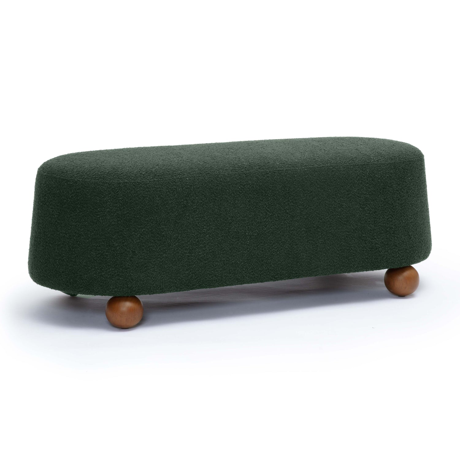 Jaine Forest Green Boucle Large Ottoman