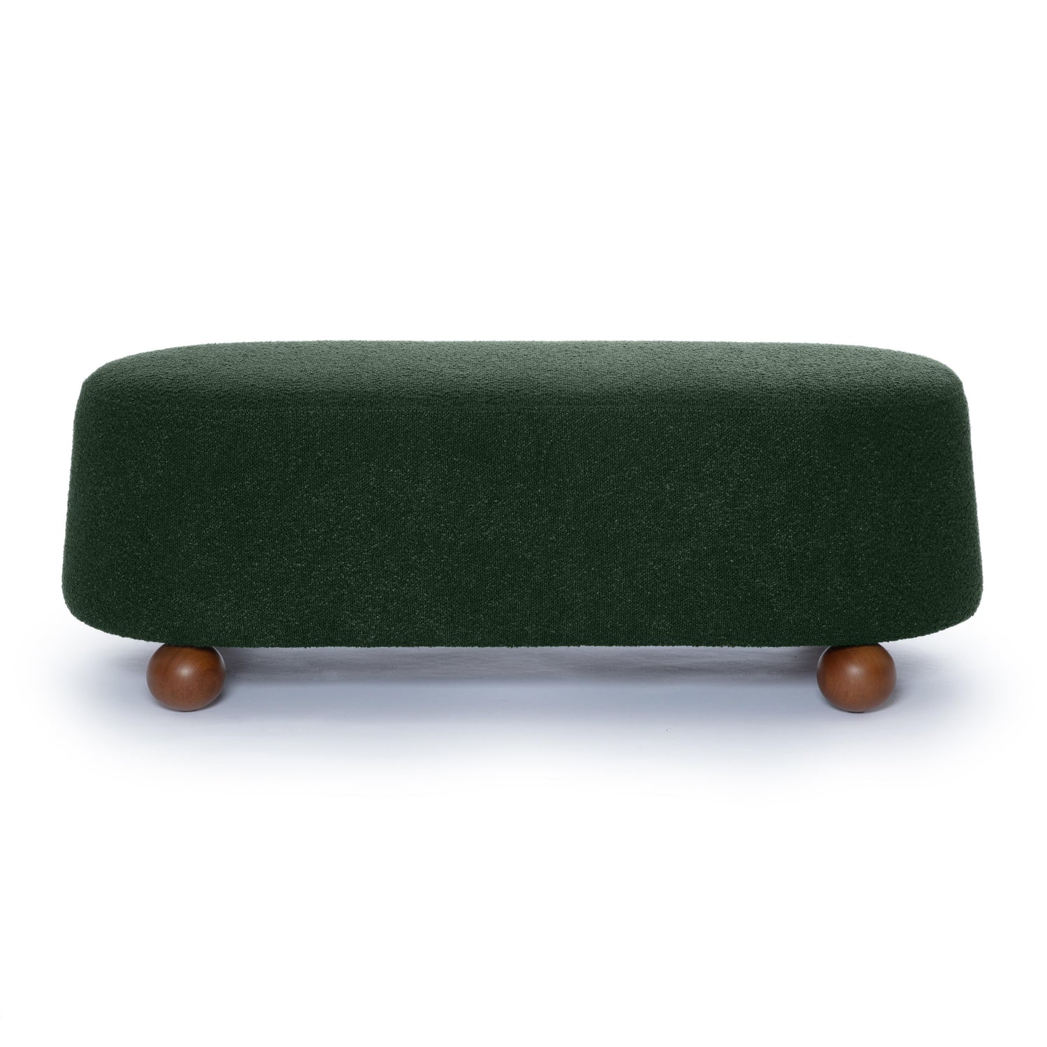 Jaine Forest Green Boucle Large Ottoman