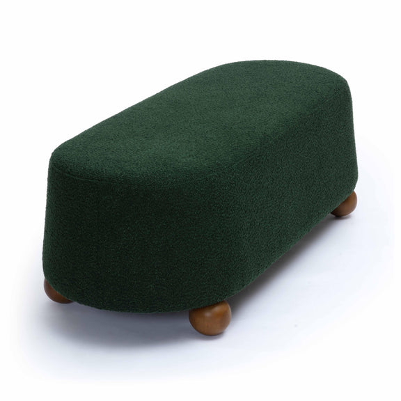Jaine Forest Green Boucle Large Ottoman