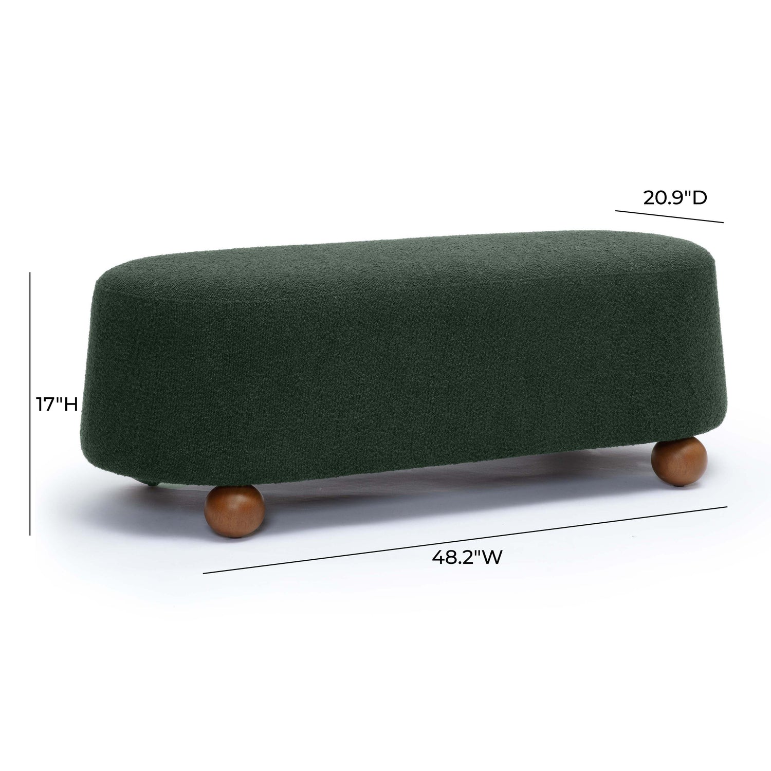 Jaine Forest Green Boucle Large Ottoman