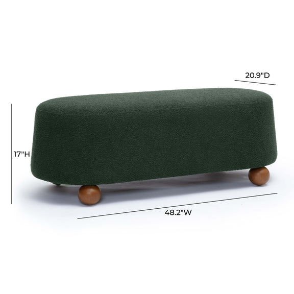 Jaine Forest Green Boucle Large Ottoman