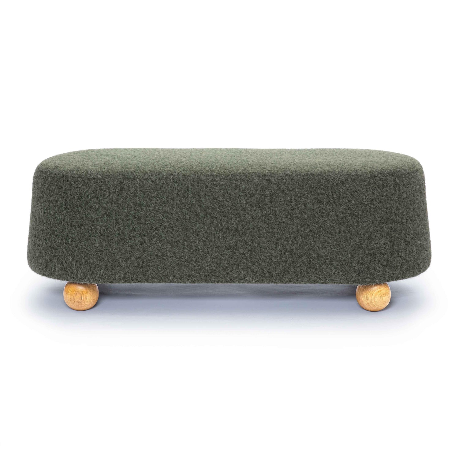 Jaine Forest Green Loose Mohair Large Ottoman