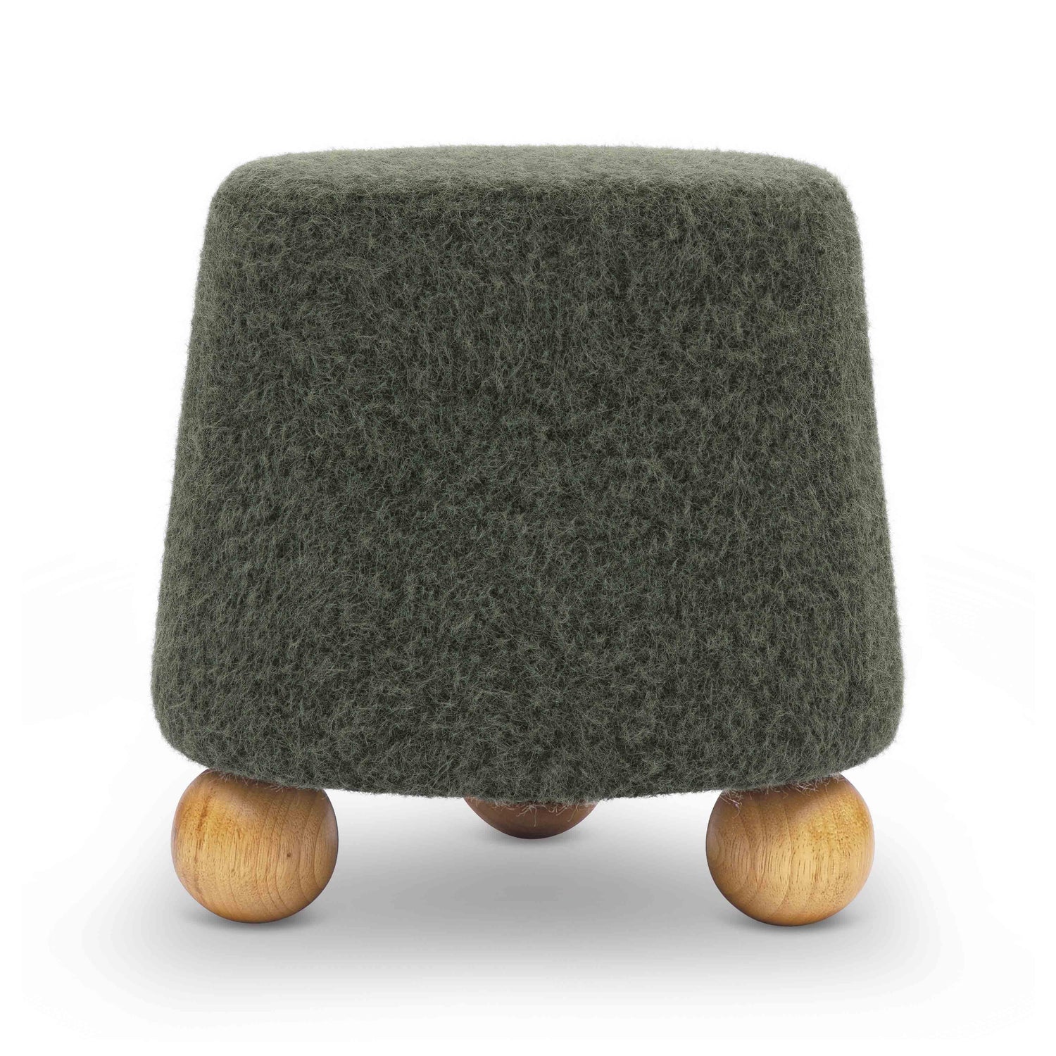 Jaine Forest Green Loose Mohair Ottoman