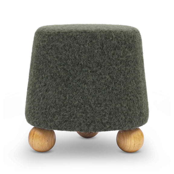 Jaine Forest Green Loose Mohair Ottoman