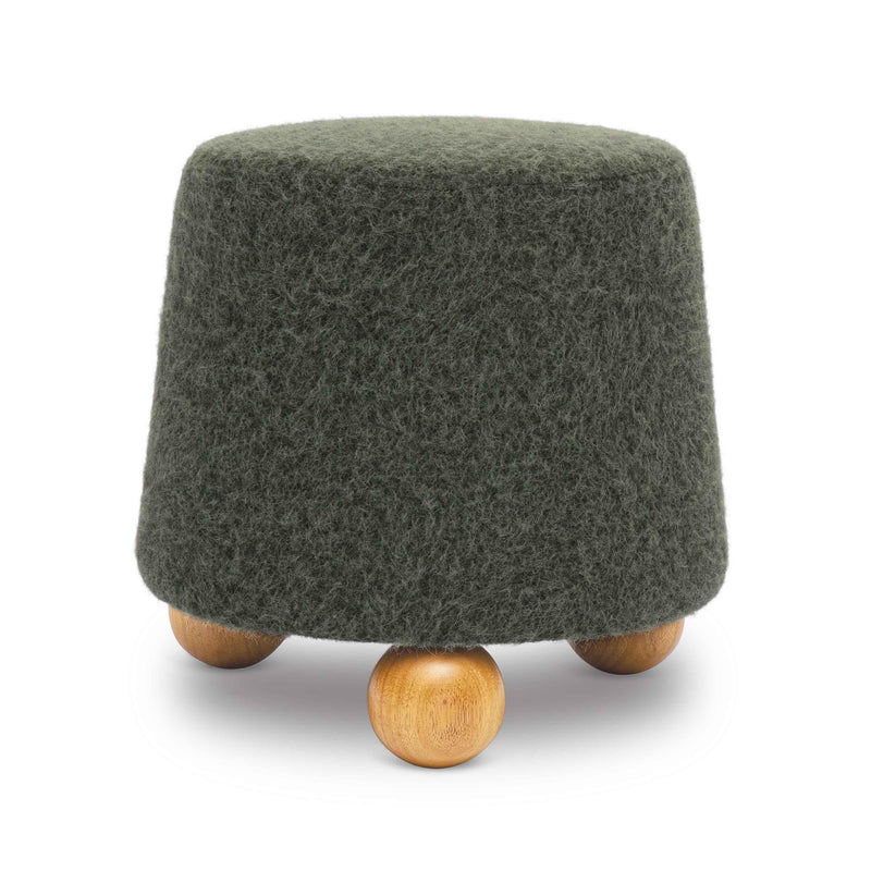 Jaine Forest Green Loose Mohair Ottoman