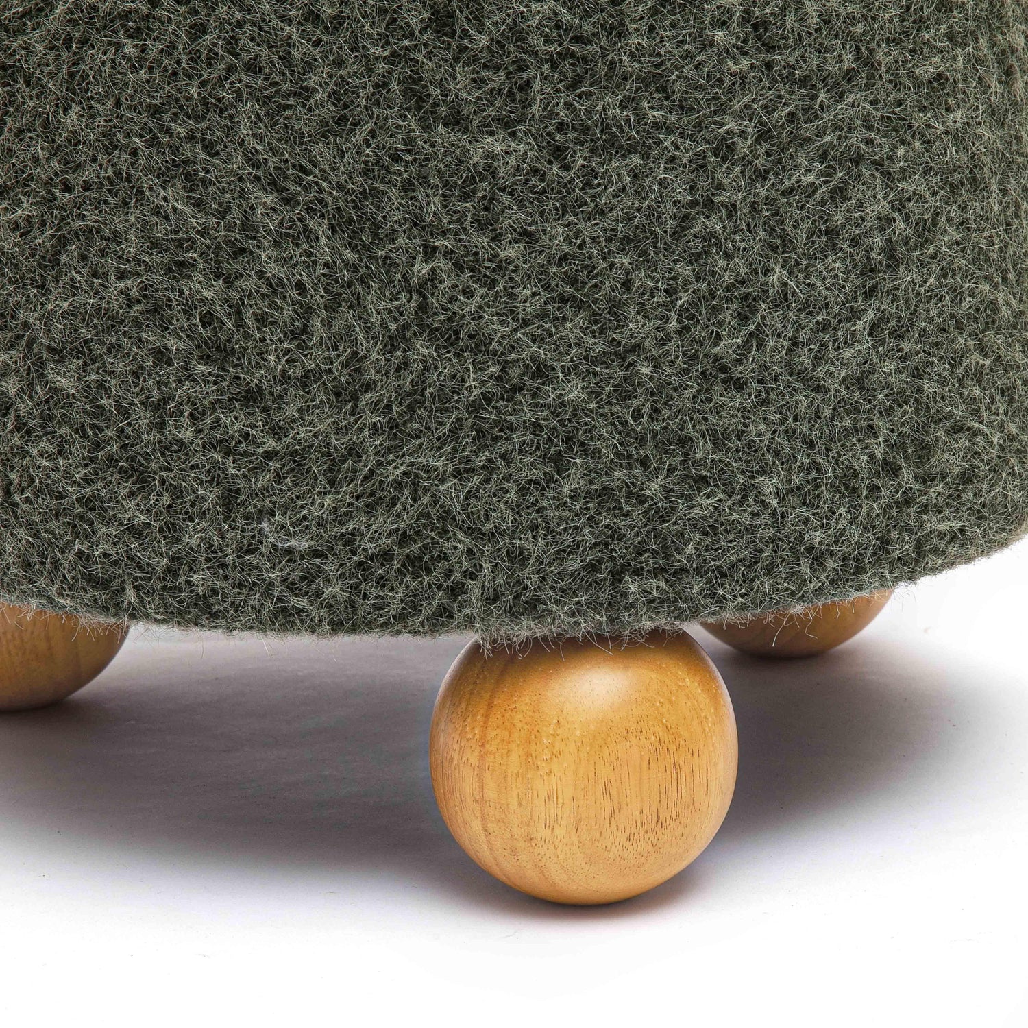 Jaine Forest Green Loose Mohair Ottoman