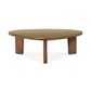 Oani Walnut and Glass Triangular Coffee Table