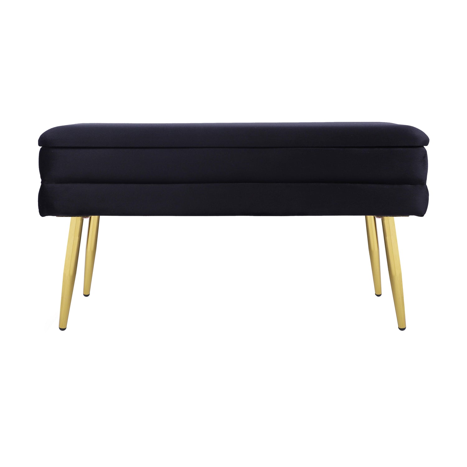 Ziva Black Velvet Storage Bench