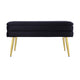 Ziva Black Velvet Storage Bench