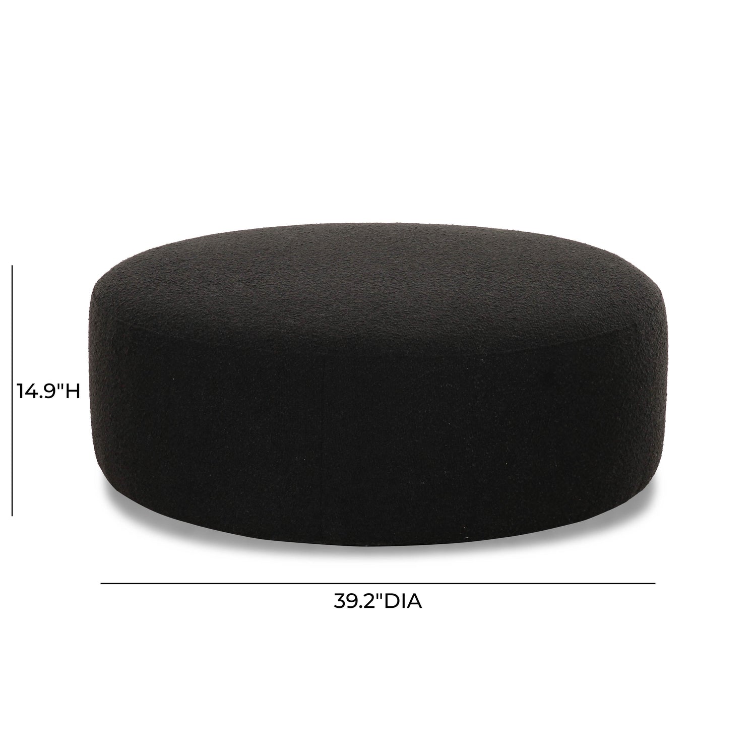Broohah Black Boucle Ottoman